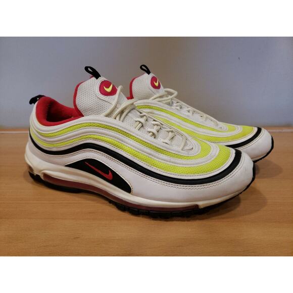 Nike Air Max 97 White/Rush Pink-Black-Volt (CI9871 100) 4H Size 13 - Picture 1 of 12